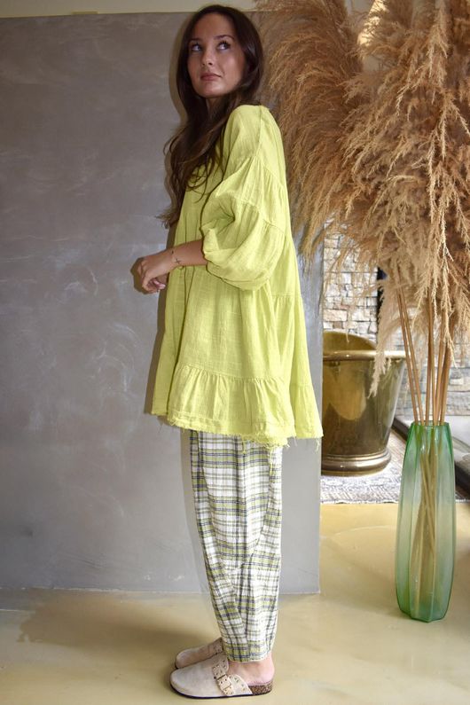 Driftwood Bell Sleeve Smock Top Kiwi